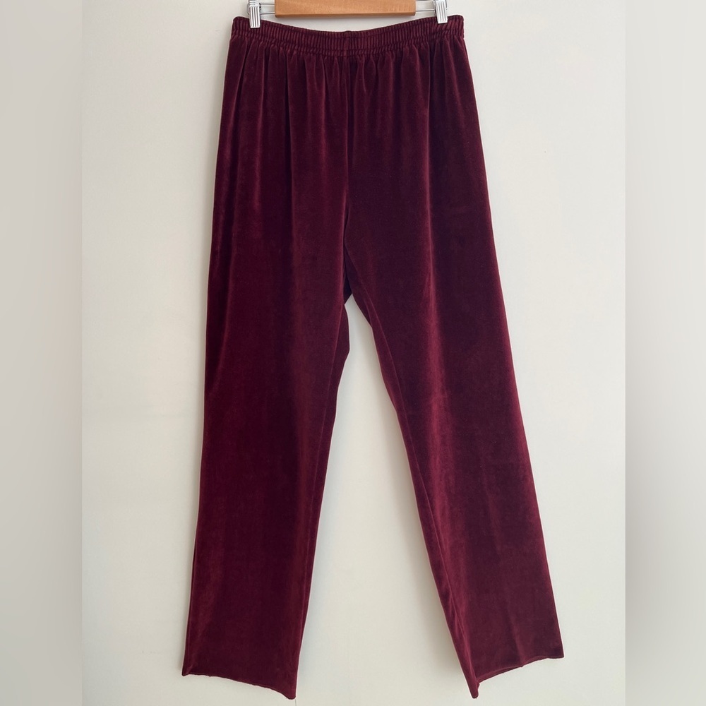 VINTAGE A Man's World Woodward's Men's Shops Retro Burgundy Velour Track Pants